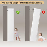 IRONMIX Modern Bookshelf with Doors and Shelves, 70.87" H Metal Bookshelf, Tall Bookcase, 5-Tier Curio Cabinet for Collectibles, White Storage Cabinet Display Case for Home Office, Living Room, School IRONMIX