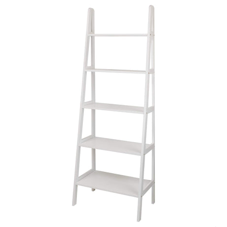 Casual Home 5-Shelf Ladder Bookcase, White Casual Home