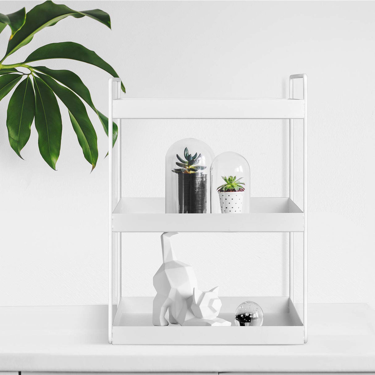 3-Tier Bathroom Countertop Organizer Vanity Tray Cosmetic & Makeup Storage Kitchen Spice Rack Standing Shelf, White Aisung