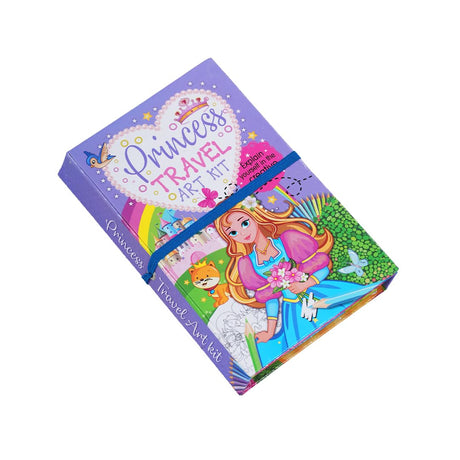 First Jiggle Colouring and Sticker Princess Travel Art Kit | Includes Coloring Pad, Sticker Sheets & Color Pencils | Fun Travel Activity for Kids | Creative & Portable Art Set for Princess Fans FIRSTJIGGLE