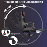 Waleaf Big and Tall Gaming Chair for Adults with Footrest, 400lbs Weight Capacity Video Game Chairs for Office, Ergonomic Computer Gaming Chair with Lumbar Support and Headrest (Red) Waleaf