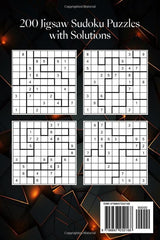 Jigsaw Sudoku Puzzle Book: 200 Medium to Hard Irregular Sudoku Puzzles with Solutions | Large Print Jigsaw Sudoku, only 2 Puzzles per Page | Challenge your Mind with Sudoku Variants WoodArtSupply