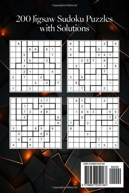 Jigsaw Sudoku Puzzle Book: 200 Medium to Hard Irregular Sudoku Puzzles with Solutions | Large Print Jigsaw Sudoku, only 2 Puzzles per Page | Challenge your Mind with Sudoku Variants