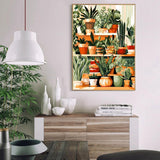 LWZAYS Green Plant Paint by Number Kit for Adults Canvas, Green Plant Adult Paint by Number Kits, Potted Simple Paint by Numbers Art Craft Kits for Gift Decor - 12x16Inch LWZAYS