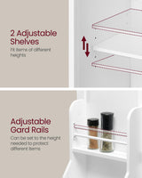 VASAGLE 53.5" Pantry Cabinet, Freestanding Kitchen Pantry Cabinet, Storage Cabinet with Doors, 6 Door Shelves, 2 Adjustable Shelves, for Living Room, VASAGLE