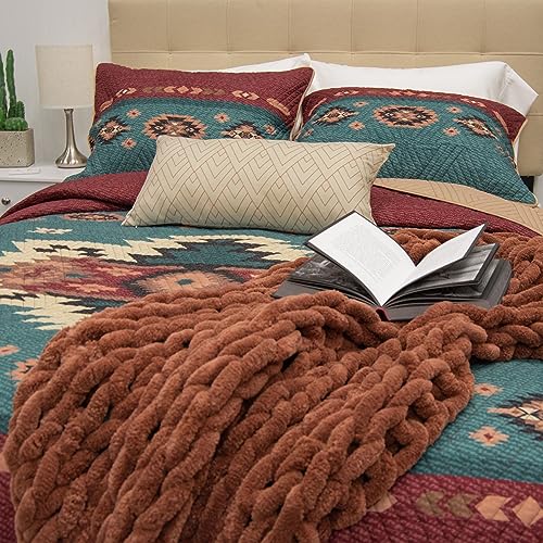 Donna Sharp King Bedding Set - 3 Piece - Apache Southwest Quilt Set with Quilt and Two Pillow Shams - Machine Washable Donna Sharp
