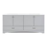 Spring Mill Cabinets Emlyn 72 Inch Double-Sink Bathroom Vanity with White Top, 2 Cabinets, 2 Drawers, 72.5" W x 18.75" D, Pearl Gray Spring Mill Cabinets