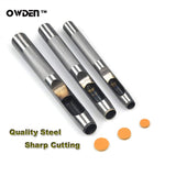 OWDEN 6 Pieces Hollow Hole Punch Set (1/8" - 5/16"),Leather Punch Tools, with A Free Cutting MAT OWDEN
