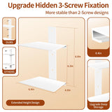 Professional Invisible Floating Book Shelves for Wall, 6 Tier Vertical Spine Book Tower Hanging Bookshelves, Wall Mounted & Space Saving, Heavy Duty Metal Book Organizer for Home Office, 3 Pack White Ninwod