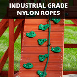 Gorilla Playsets 01-0021 Nantucket II Wood Swing Set with Wood Roof, Two Swings, Slide, Sandbox Area, Rock Wall, Redwood Color Gorilla Playsets