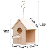 Bird House for Outside, Outdoor Wooden Birdhouse with Transparent Acrylic Window, Bird Nest Box with Pole for Garden Patio, Hanging Birdhouse for Sparrow Hummingbird Finch 5.7 × 5.7 × 8.7 Inches Oooct