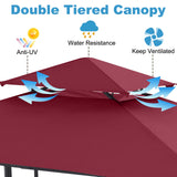 ABCCANOPY 8'x 5' Grill Gazebo Canopy - Outdoor BBQ Gazebo Shelter with LED Light, Patio Canopy Tent for Barbecue and Picnic (Burgundy) ABCCANOPY