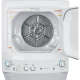 GE GUD27ESSMWW Unitized Spacemaker 3.8 Washer with Stainless Steel Basket and 5.9 Cu. Ft. Capacity Electric Dryer, White GE