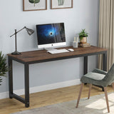 Tribesigns Computer Desk, 63 inch Large Office Desk Computer Table Study Writing Desk Workstation for Home Office, Rustic Brown Tribesigns