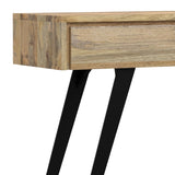 SIMPLIHOME Lowry Console Sofa Table, 60 inch, Natural SIMPLIHOME