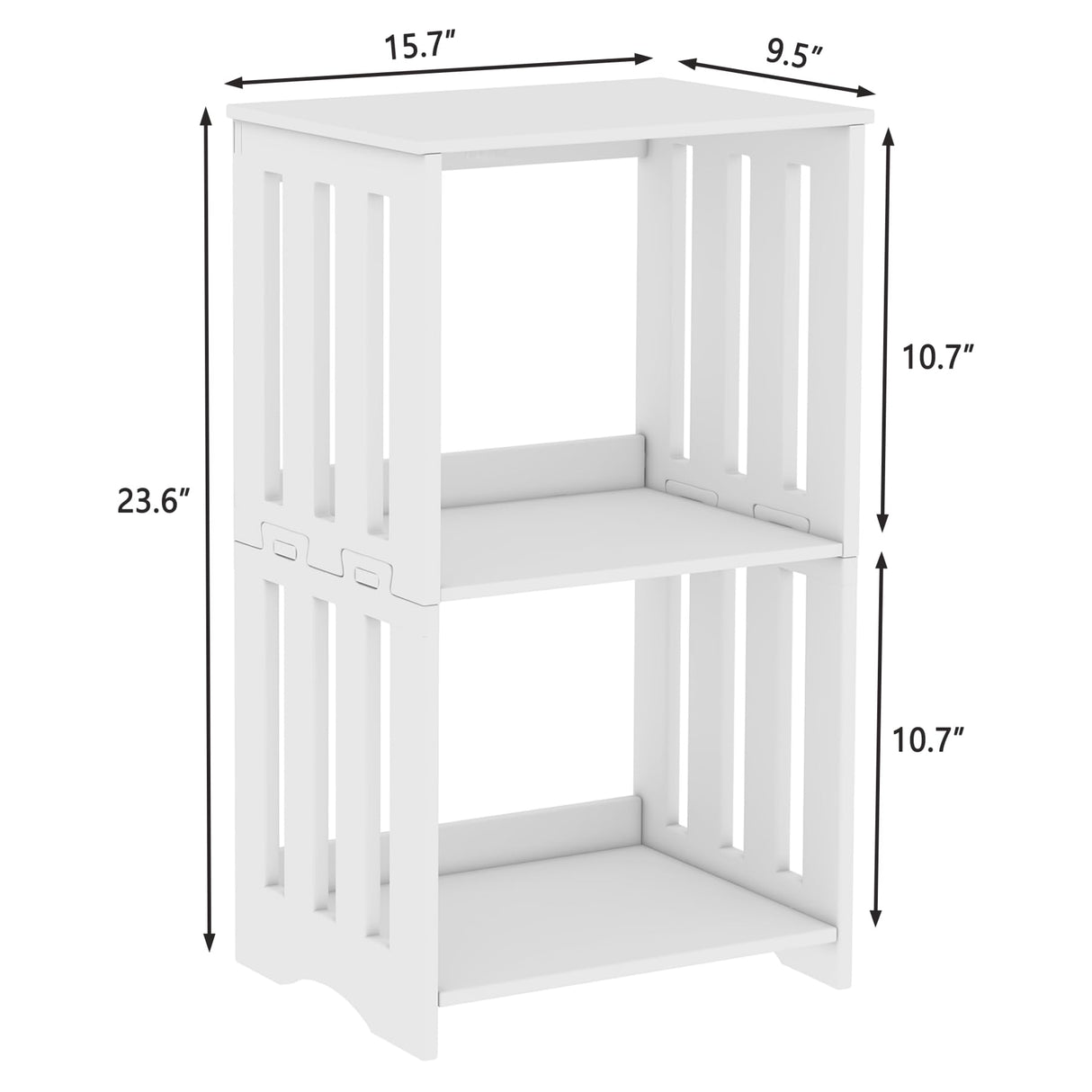 HAYOFAMY 3-Tier End Table Nightstand White, Narrow Side Table with Storage Shelf, Small Bookshelf Bedside Table for Bedroom, Living Room, Office, Bathroom HAYOFAMY