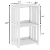 HAYOFAMY 3-Tier End Table Nightstand White, Narrow Side Table with Storage Shelf, Small Bookshelf Bedside Table for Bedroom, Living Room, Office, Bathroom HAYOFAMY