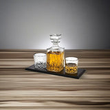 Godinger Whiskey Decanter and Glasses Barware Set, for Liquor Scotch Bourbon Wine or Vodka - Includes 2 Whisky Glasses on Wooden Display Tray Clear Godinger