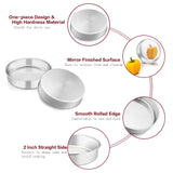TeamFar 6 Inch Cake Pan, Round Cake Pan Tier Baking Pans Set Stainless Steel, Fit in Pot Pressure Cooker Air Fryer, Healthy & Toxic Free, Mirror Finish & Sturdy, Oven & Dishwasher Safe - Set of 3 TeamFar