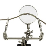 AORAEM Helping Hands Magnifier with Dual Adjustable Alligator Clips in 2.5x Magnifying Glass Soldering Station for Crafting, Hobby, Micro Objects (Not Include Battery) AORAEM