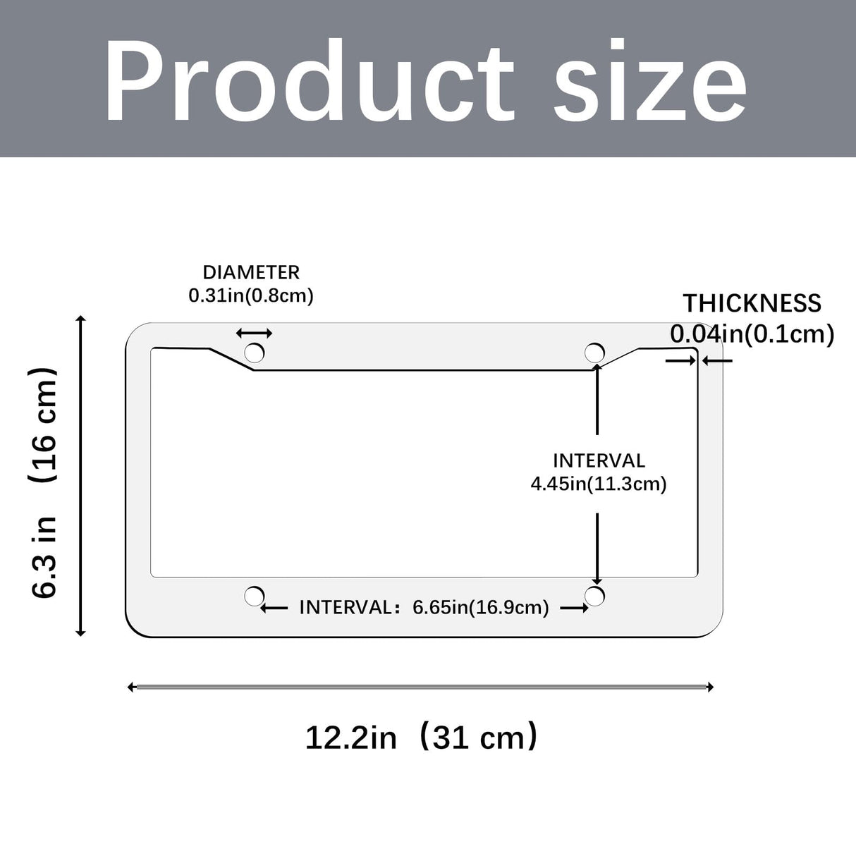 OKBA 10 pcs Sublimation License Plate Frame Blanks,White Metal Aluminum car Tag, DIY Custom Picture Design for car tag Frame (12.2x6.3x0.04in) OKBA