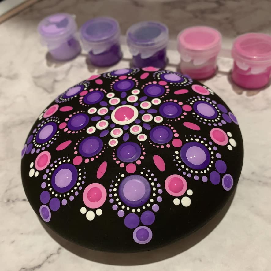 Silicone Molds - 6 pc Variety Art Stone Mold Set with Dome Template - Happy Dotting Company - for Rock Crafts, Dotting, Mandala Art Happy Dotting Company