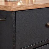 Pemberly Row Contemporary Storage Plus Wood Kitchen Cart in Black Pemberly Row