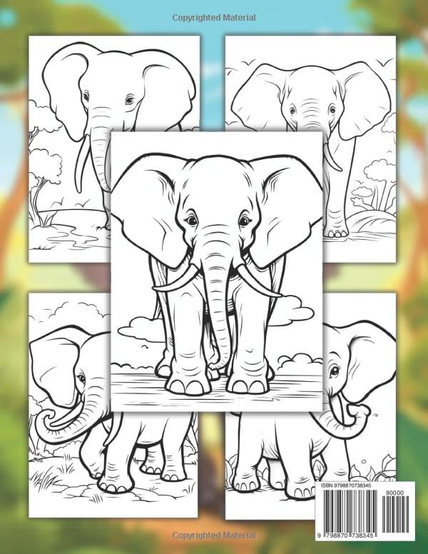 Elephant Coloring Book For Kids: +40 Fun And Easy Drawings Of Cute Elephant To Color For Kids, Boys And Girls Who Love Elephant, Stressrelief Relaxing Majosta