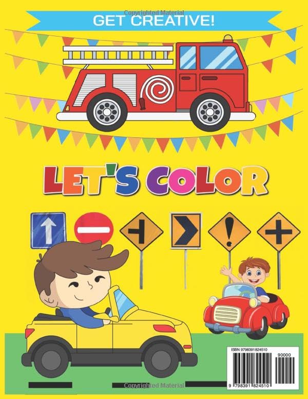 TRUCKS, TRAINS, CARS AND PLANES COLORING BOOK: EASY & FUN Coloring Book For Kids Ages 3 - 8 WoodArtSupply