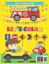 TRUCKS, TRAINS, CARS AND PLANES COLORING BOOK: EASY & FUN Coloring Book For Kids Ages 3 - 8 WoodArtSupply