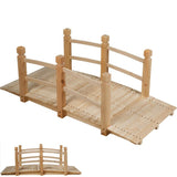 HAPPYGRILL 5-Feet Wooden Bridge Natural Wood Garden Bridge Pond Bridge with Guardrails for Garden Backyard Decoration HAPPYGRILL