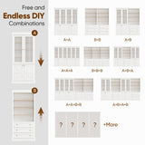 Vyre 71" Tall Farmhouse Kitchen Pantry, Large Storage Cabinet with Adjustable Shelves, 3 Drawer, Wood Versatile Hutch Cabinet for Living Room, Dining Room Vyre