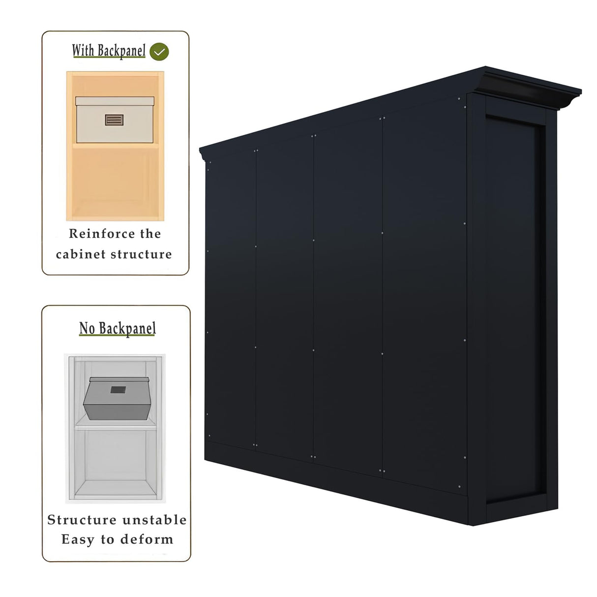 OSCHF Cube Storage Bookcase with Base - Wooden 3 Tiers Floor Standing Open Shelf Cabinet for Home and Office, 12-Cube Lattice Bookshelf, Black OSCHF