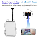 WIWACAM Solar WiFi Birdhouse Camera, 10000mAh Battery, 4K Ultra HD, for Bird Box birdhouses, for Robins Wrens Tree Swallows, Live Video to Phone, Easy Install, Night Mode, microSD Card Slot WIWACAM