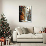 Cat Paint by Numbers Kit for Adults,Winter Painting by Numbers,DIY Acrylic Paint Kit for Adults Beginners Without Frame,Easy Christmas Adult Paint by Number Kits on Canvas for Decor 16x20inch Canrichshop