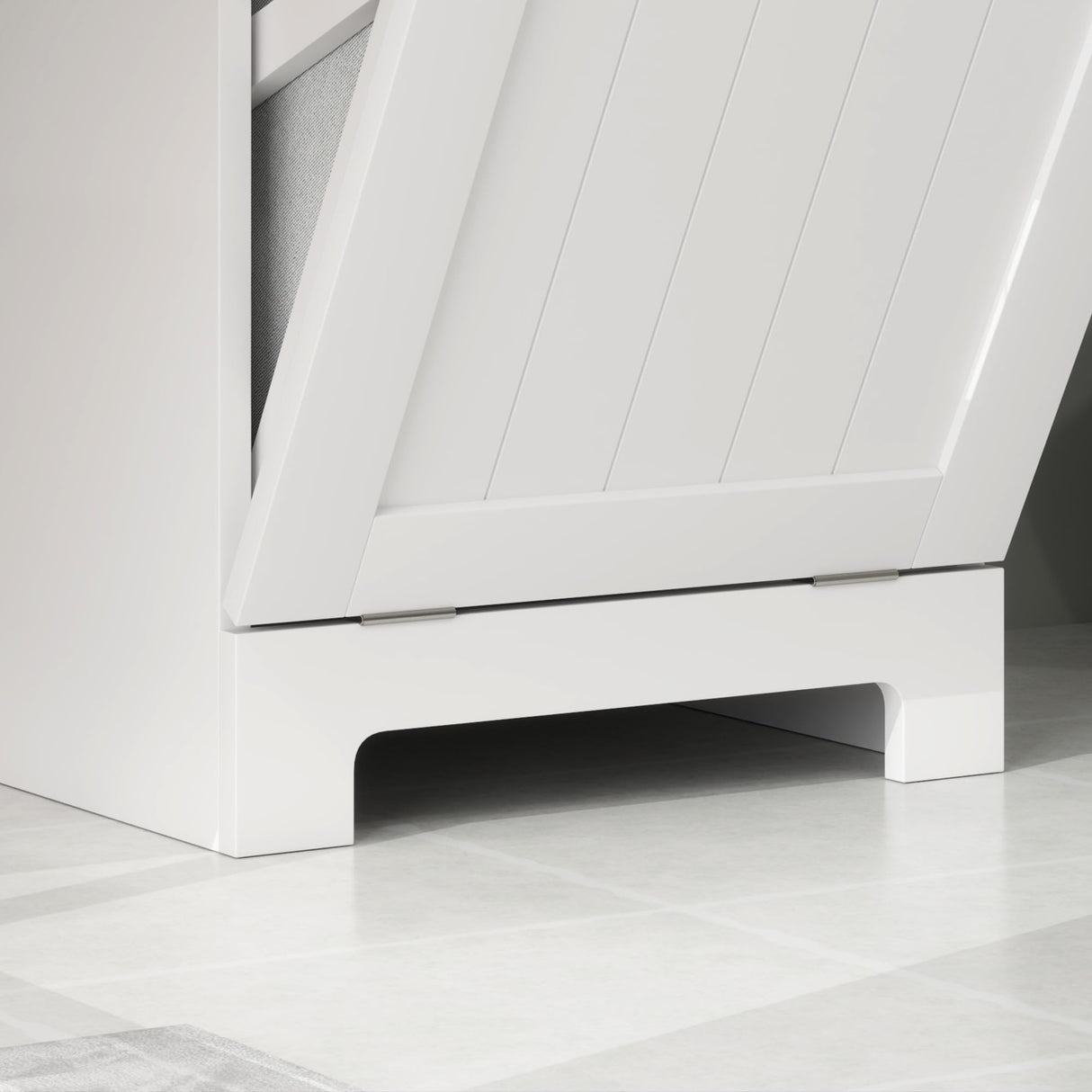 HOMCOM Laundry Hamper Cabinet with Removable Basket, Tilt Out Laundry Hamper Cabinet with Drawer and Beadboard Door, Laundry Cabinet Bathroom Storage Cabinet, White HOMCOM