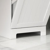 HOMCOM Laundry Hamper Cabinet with Removable Basket, Tilt Out Laundry Hamper Cabinet with Drawer and Beadboard Door, Laundry Cabinet Bathroom Storage Cabinet, White HOMCOM