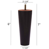 WEICHUAN Round Solid Wood Dark Walnut Finish Replacement Sofa Couch Chair Ottoman Loveseat Coffee Table Cabinet Furniture Wood Legs Wood Furniture Legs(6" Set of 4) WEICHUAN