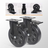 6 Inch Caster Wheels Set of 4 Heavy Duty,3000lbs Swivel Caster Wheels with Brake,PVC Heavy Duty Caster Wheel for Furniture,Cart,Workbench,Kitchen,Cabinets,Planters(Hardware Included) YAEMIKY