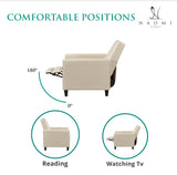 Home Theater Seating Push Back Recliner Chairs, Reclining Chair, Small Recliners for Small Spaces with Adjustable Footrest, Relaxing Sofa Recliners – Linen, Cream Naomi Home