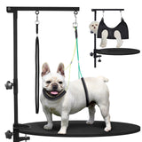 SUNMCCN Dog Grooming Table Arm with Hammock, 35" Adjustable Height Grooming Arm with Clamp and No-Sit Haunch Holders, Suitable for Small & Medium Pets (Grooming Table Not Included) SUNMCCN