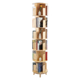 HAOREBAIYU 6-Tier Rotating Pine Wood Bookshelf - Multi-Functional 360° Revolving Storage Rack for Home & Office HAOREBAIYU