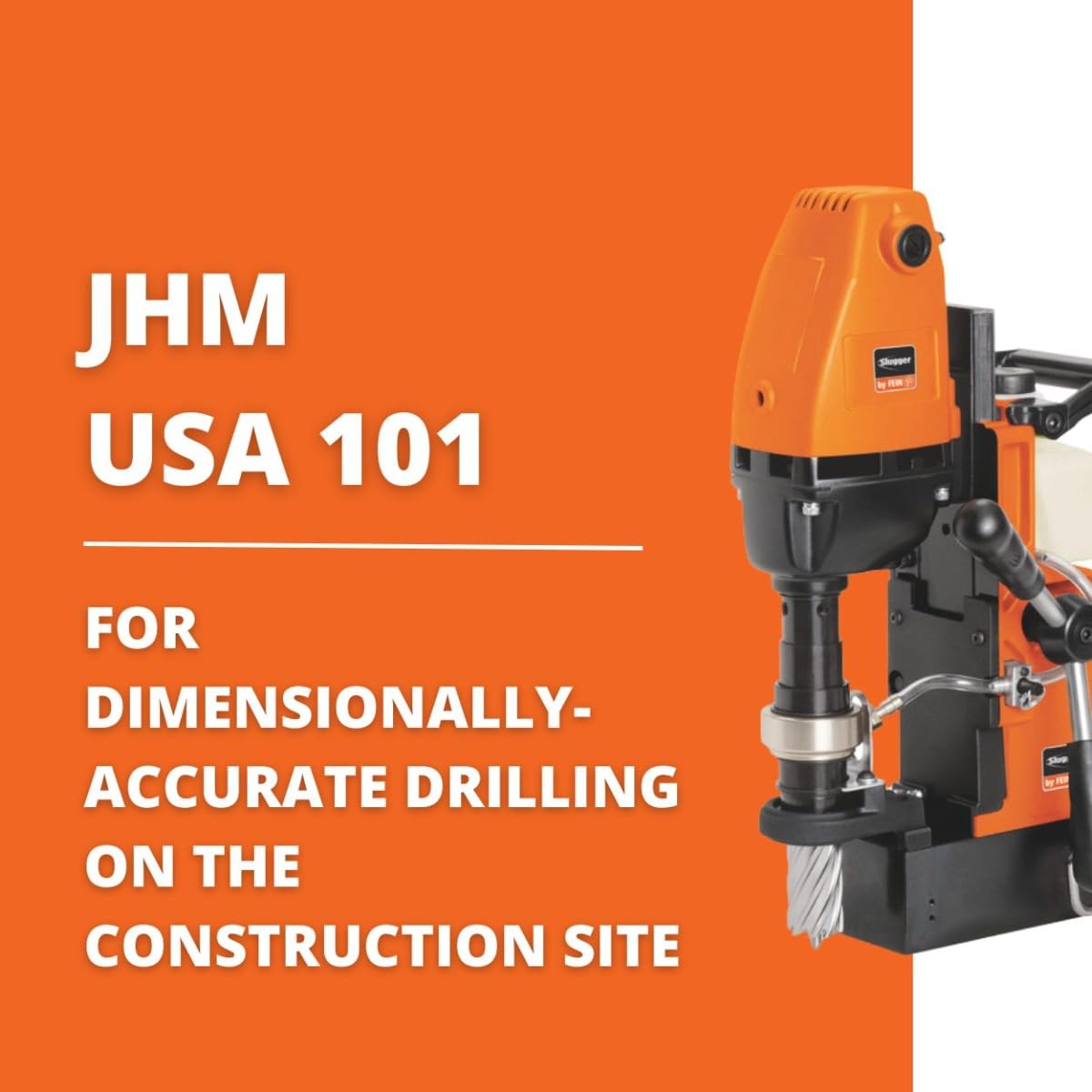 Fein JHM USA 101 Endurance Magnetic Drill with 2" Maximum Drilling Depth - 3/4" Straight Shank, 1,050 W, 480 RPM - 72725261124 Jancy