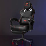 Waleaf Big and Tall Gaming Chair for Adults with Footrest, 400lbs Weight Capacity Video Game Chairs for Office, Ergonomic Computer Gaming Chair with Lumbar Support and Headrest (Red) Waleaf