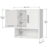 HOOBRO Bathroom Wall Cabinet, Medicine Cabinet, 15 x 7.1 x 16.1Inches, Adjustable Shelf, Over The Toilet Wall Storage Cabinet, for Bathroom, Bedroom, White HOOBRO
