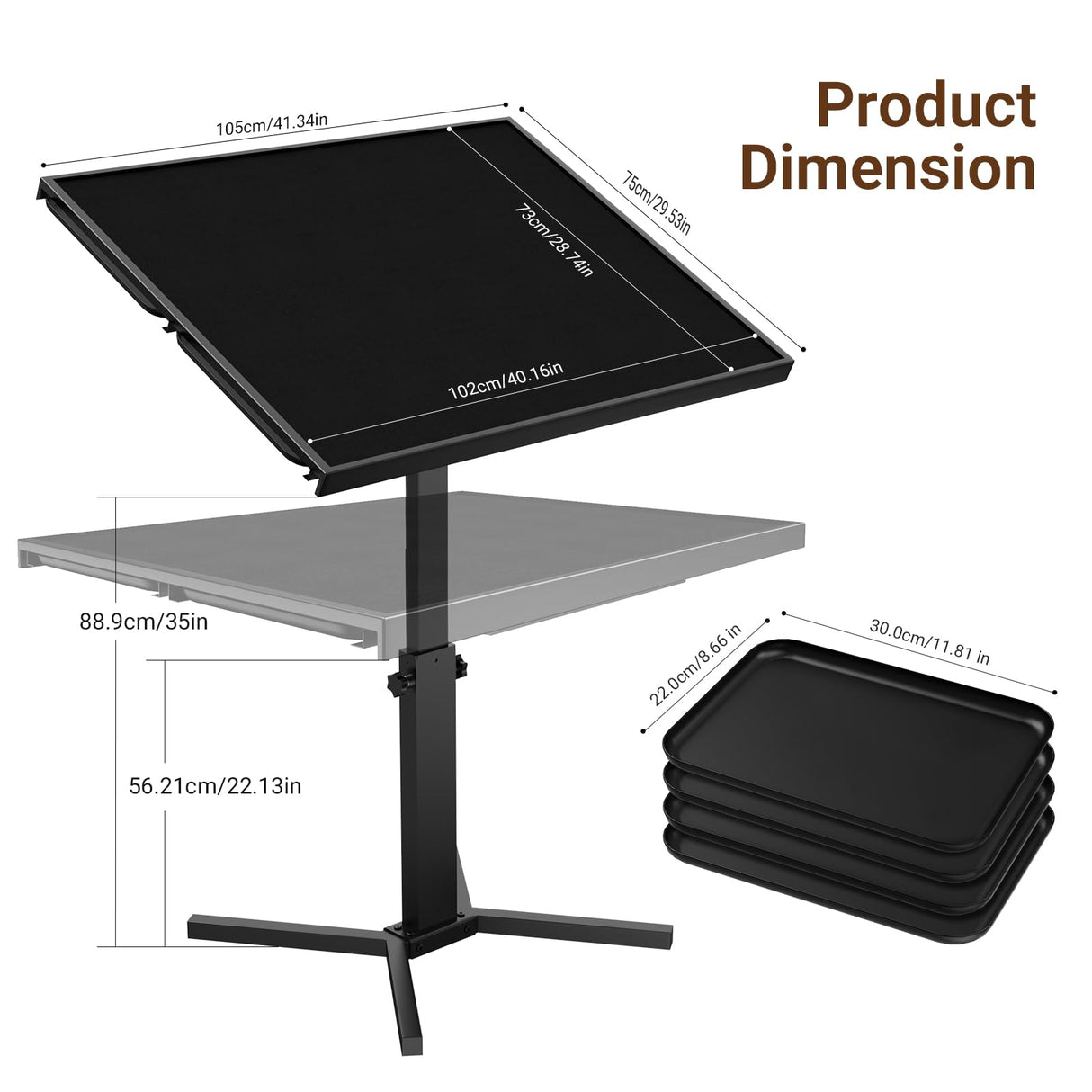 1500 Piece Jigsaw Puzzle Table with Drawers & legs, 28"x35" Large Puzzle Table for Adults, Adjustable height &12 tilt Angle, Wooden Puzzle Board with 4 Drawers & Cover, Birthday Gift for Family（Black） HEBESPACE