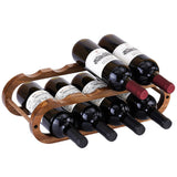 Navtcow Wine Rack and Water Bottle Organizer 2 in 1 for Cabinet and Countertop - Adjustable in 2 Sizes (Acacia Wood 2 Tier) Navtcow