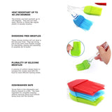 SILCONY 7" Silicone Basting Pastry Brush - Perfect for Oil Butter Spread, Marinades, Baste, BBQ, Grill, Cooking - BPA Free, Food Grade Material, Dishwasher Safe (3, 7 Inches) Silcony