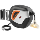 Giraffe Tools Retractable Power Cord Reel, 50ft 12AWG/3C SJT Heavy Duty Extension Cord Storage Reel Wall/Ceiling Mount for Garage with Lighted Triple Tap Giraffe Tools