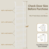 Delamu Adjustable Cabinet Door Organizer, 8-Tier Hanging Spice Rack Organizer, Metal Over the Door Pantry Organizer, Pantry Organizers and Storage Shelves for Kitchen Bathroom Laundry Room, White Delamu